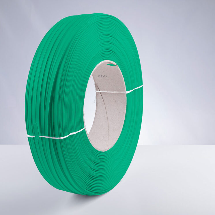 Kunststoff-Clipband Rolle, grün, stehend, von rechts